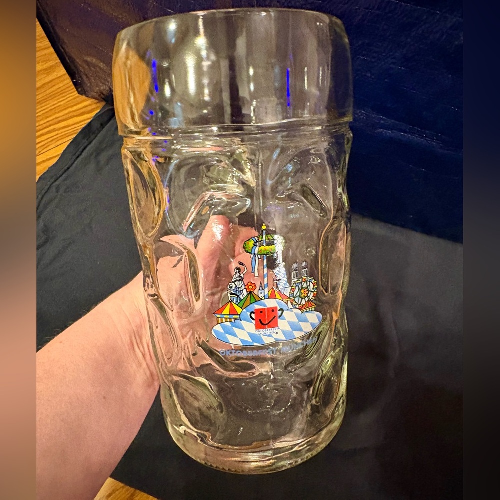 Rare Vintage Dimpled Oktoberfest Munchen 1 Liter Glass Beer Stein